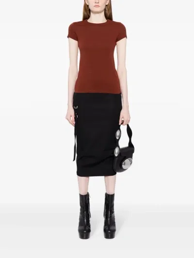 Rick Owens Women Cropped Level T-shirt In 73 Henna