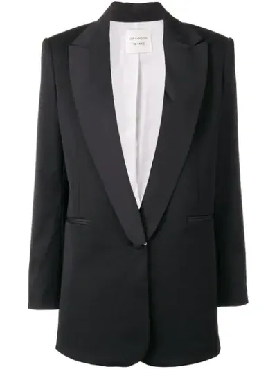 Les Coyotes De Paris Bess Plunge Neck Blazer In Black