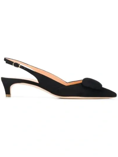 Rupert Sanderson Misty Suede Slingback Pumps In Black