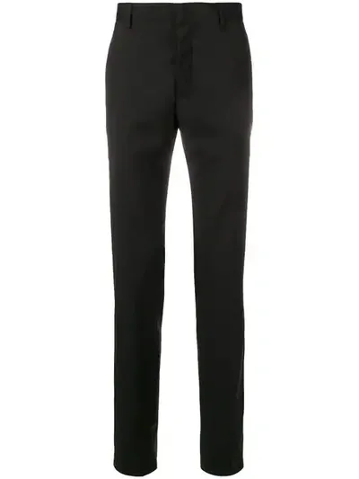 Lanvin Tailored Stripe Slim Trousers In Black