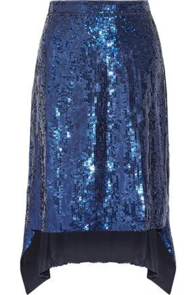 Altuzarra Oleander Asymmetric Sequined Silk-chiffon Skirt In Royal Blue