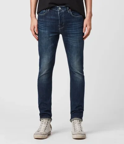 Allsaints Cigarette Skinny Fit Jeans In Indigo