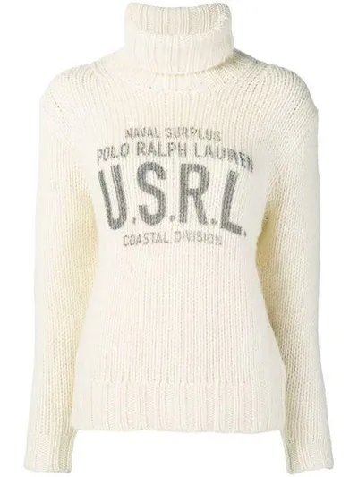 Polo Ralph Lauren Surplus Print Turtleneck Sweater In White