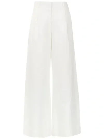 Alcaçuz Flores Wide Leg Trousers In White