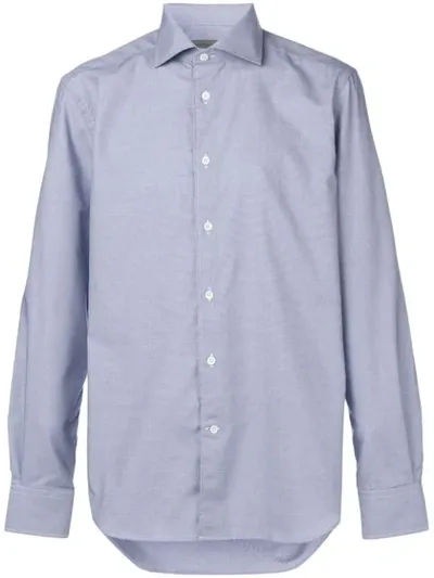 Corneliani Long-sleeve Fitted Shirt In Blue