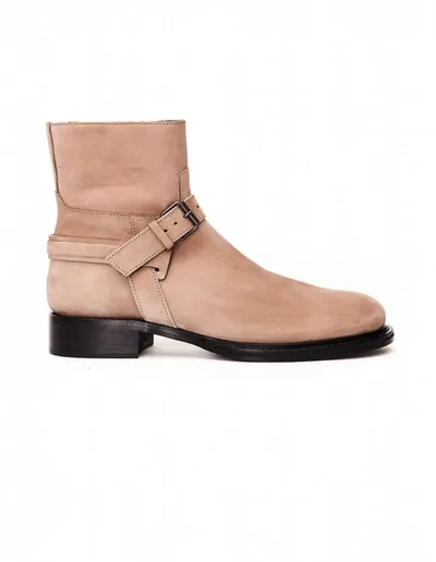 Ann Demeulemeester Suede Ankle Boots In Beige