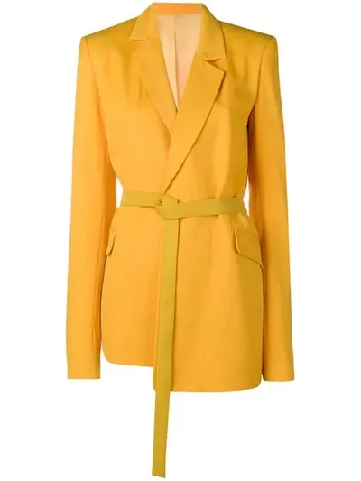 House Of Holland Belted Twill Blazer In Orange