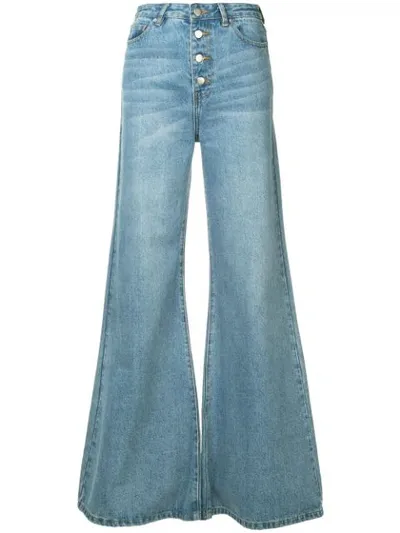 Georgia Alice Cropped High-rise Flared Jeans In Blue