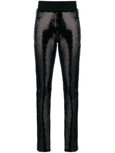 Chiara Ferragni Sequinned Skinny Trousers In Black