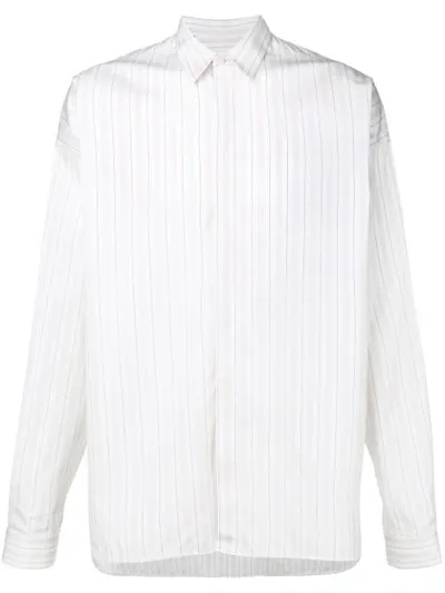 Jil Sander Longsleeved Striped Shirt In White