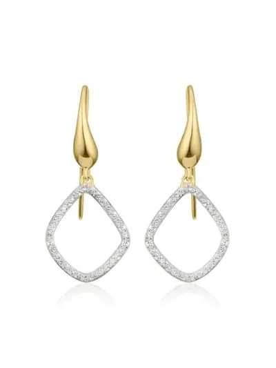 Monica Vinader Gold Plated Vermeil Silver Riva Kite Diamond Earrings