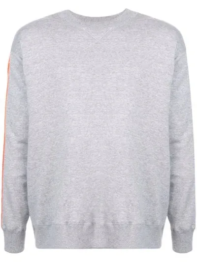 Julien David Contrast Stripe Sweatshirt In Grey