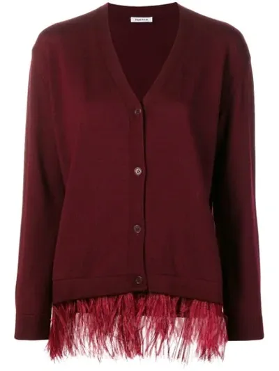 P.a.r.o.s.h Feathered Cardigan In Red