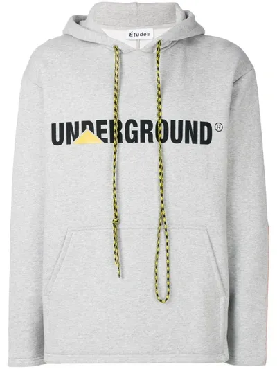 Etudes Studio Underground Print Hoodie In Grey