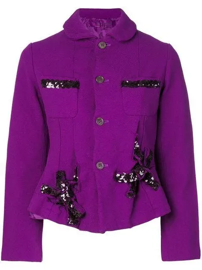 Pre-owned Comme Des Garçons Boiled Effect Jacket With Sequins In Purple