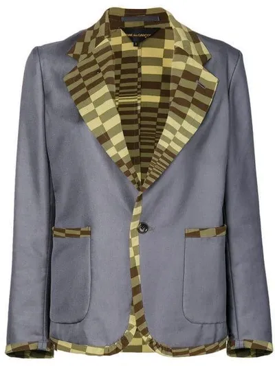 Pre-owned Comme Des Garçons Geometric Trim Blazer In Grey