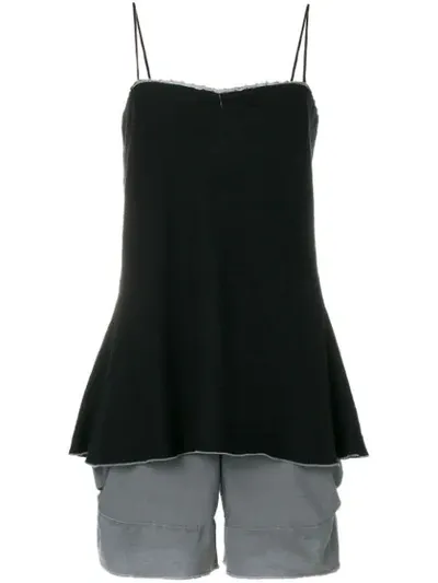 Pre-owned Giorgio Armani Contrast-trim Camisole Top In Black