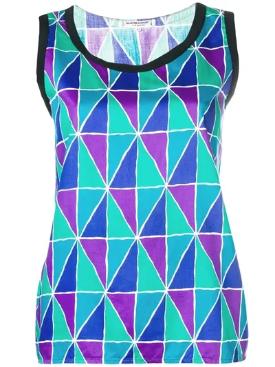 Pre-owned Saint Laurent Geometric Print Tank Top In Multicolour