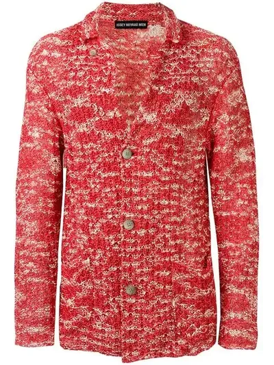 Pre-owned Issey Miyake Paper Knitted Cardigan In Pink