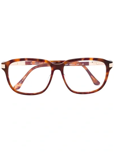 Saint Laurent 1980s Rectangular-frame Tortoiseshell Glasses