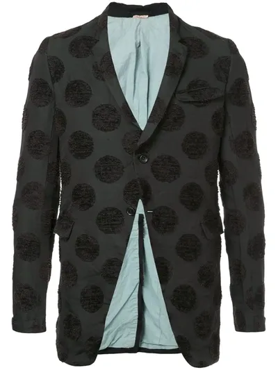 Pre-owned Comme Des Garçons Flocked Dots Blazer In Black