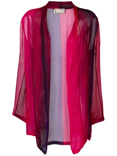 Pre-owned Versace 1990's Dégreadé Sheer Top In Pink