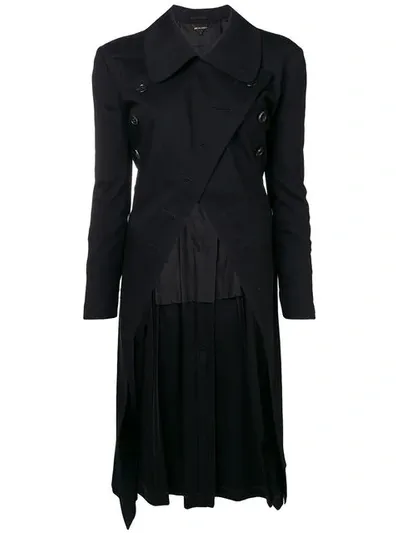 Pre-owned Comme Des Garçons Double Breasted Asymmetric Coat In Black