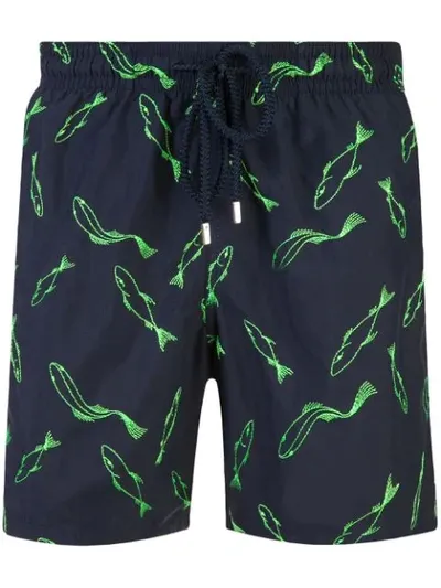 Vilebrequin Embroidered Fish Swim Shorts In Blue