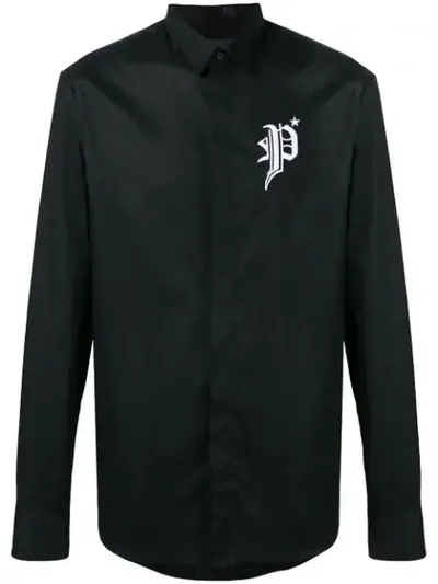 Philipp Plein Contrast Logo Shirt In Black