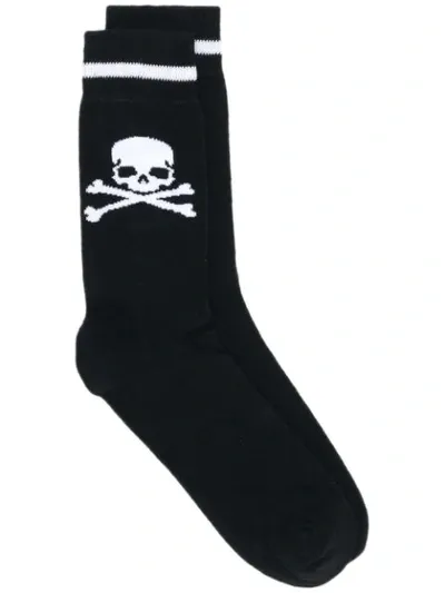 Philipp Plein Skull Knit Socks In Black