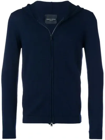 Roberto Collina Cashmere Hooded Jacket In Blue