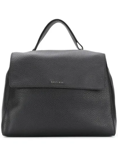 Orciani Flap Tote In Black