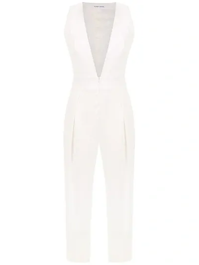 Gloria Coelho Pleated Jumpsuit In Neutrals