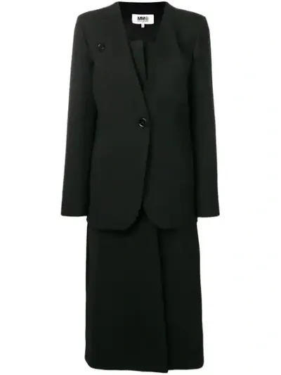 Mm6 Maison Margiela Two-piece Skirt Suit In Black