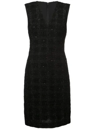 Alice And Olivia Textured Sleeveless Dress In Black