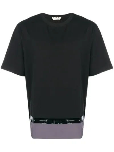 Marni Patched Hem T-shirt In Black