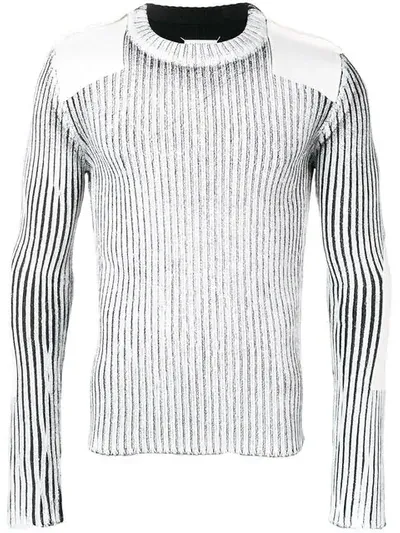 Maison Margiela Paint Knit Sweater In Grey In White