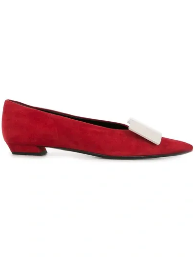 Proenza Schouler Metal Plate Flats In Red