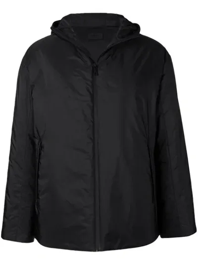 Prada Padded Hooded Jacket In Black