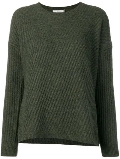 Vince Ribbed Sweater In Green