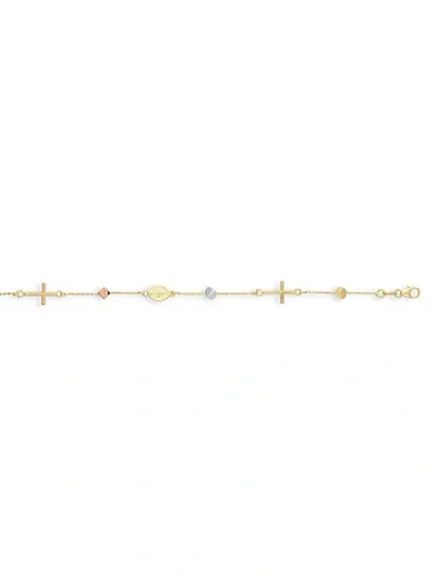 Saks Fifth Avenue Women's Tri Tone 14k Yellow, White & Rose Gold Rosary Bracelet