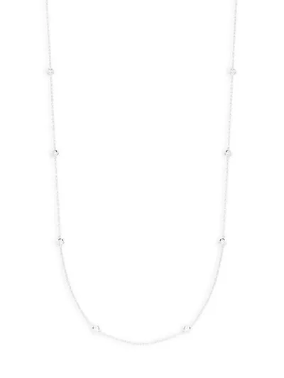 Saks Fifth Avenue Women's Diamond 14k White Gold Bezel Station Necklace