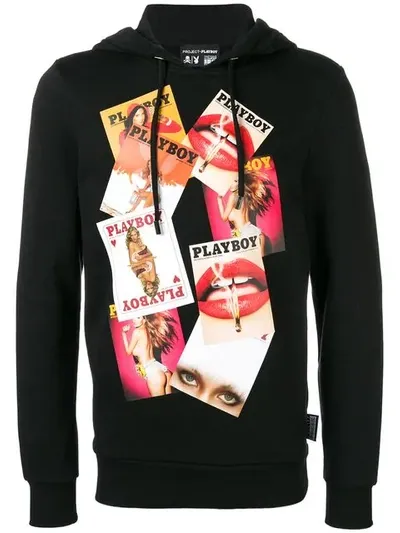 Philipp Plein Hoodie Sweatshirt Playboy In Black