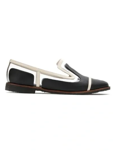 Studio Chofakian Panelled Leather Ballerinas In Black