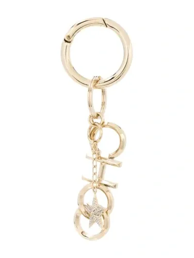 Jimmy Choo Choo/kr Gold Metal And Crystal Star Key Ring