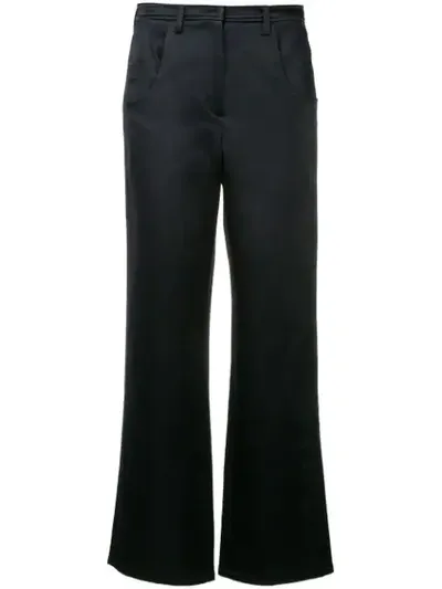 Christopher Esber Plain Flared Trousers In Blue