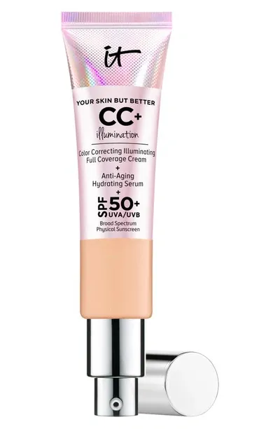 It Cosmetics Cc+ Cream Illumination With Spf 50+ Neutral Medium 1.08 oz/ 32 ml