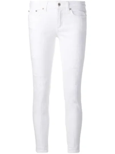 Dondup Skinny Cropped Trousers In White