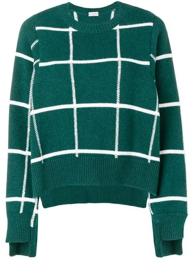 Mrz Grid Patterned Sweater In Green