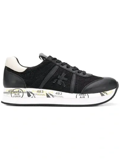 White Premiata 'conny' Sneakers In Black